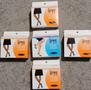 Leggs Ultra Sheer Women's Hosiery Collection Lot of 5 Coffee Off Black Size C